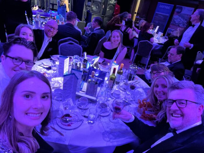Photo of Whitings LLP Bury office staff at the Bury Free Press West Suffolk Business Awards 2025